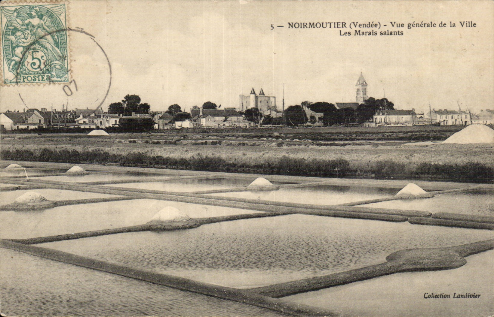 Noirmoutier CPA View of the city salt-water marshes