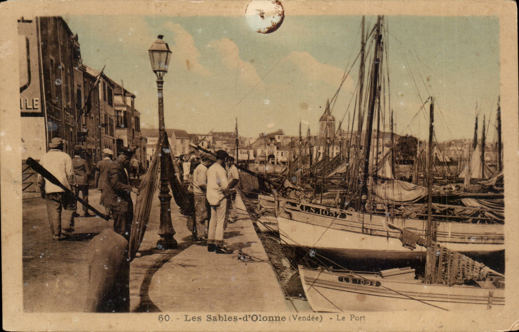 CPA Sande von olonne das Port (Boote)