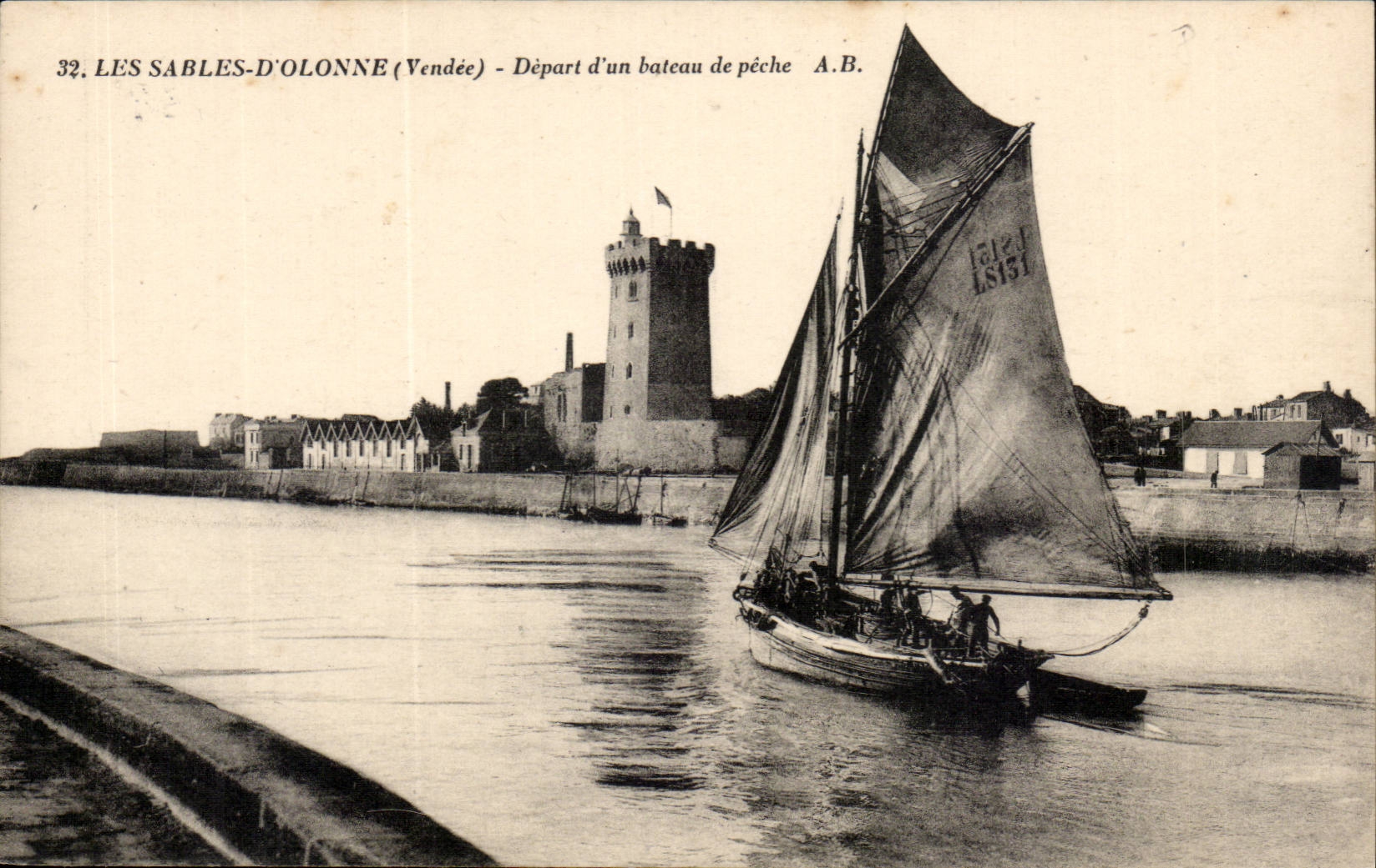 CPA Sande der olonne Abfahrt eines Bootes der Sunde