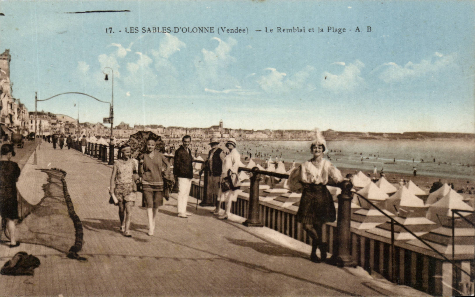 CPA Sande von olonne der Damm und der Strand
