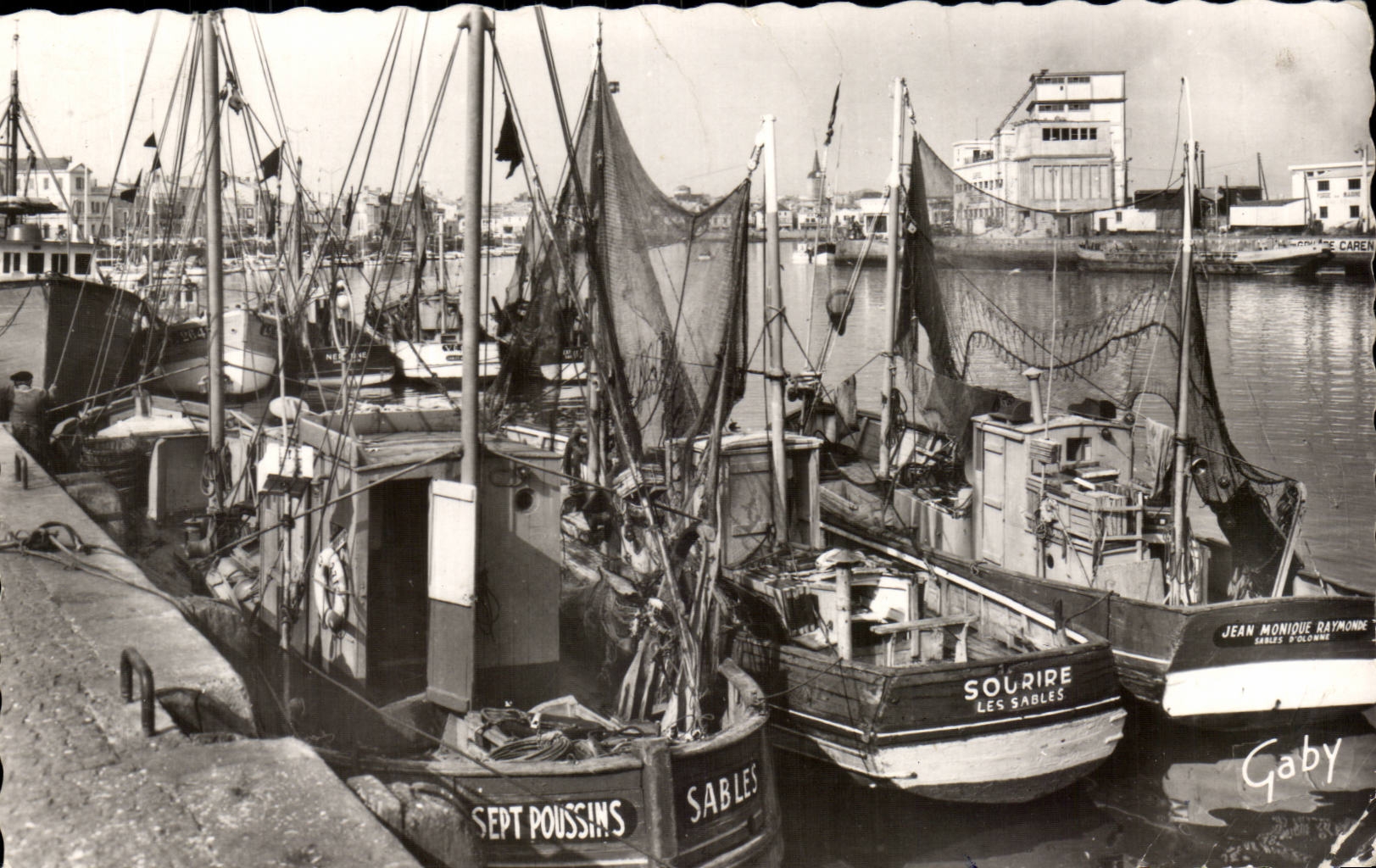 CPSM Sande von olonne das Port (Boote der Sunde) sieben Kuken Lacheln der sbales Jean Monique Raymonde