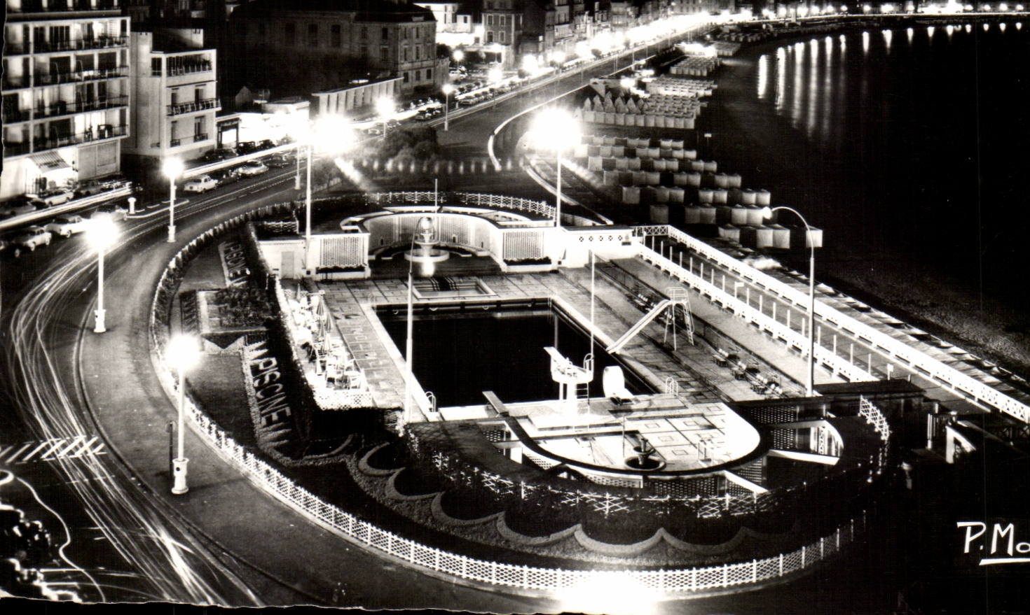 CPSM Sande von olonne der Swimmingpool und der Strand die Nacht