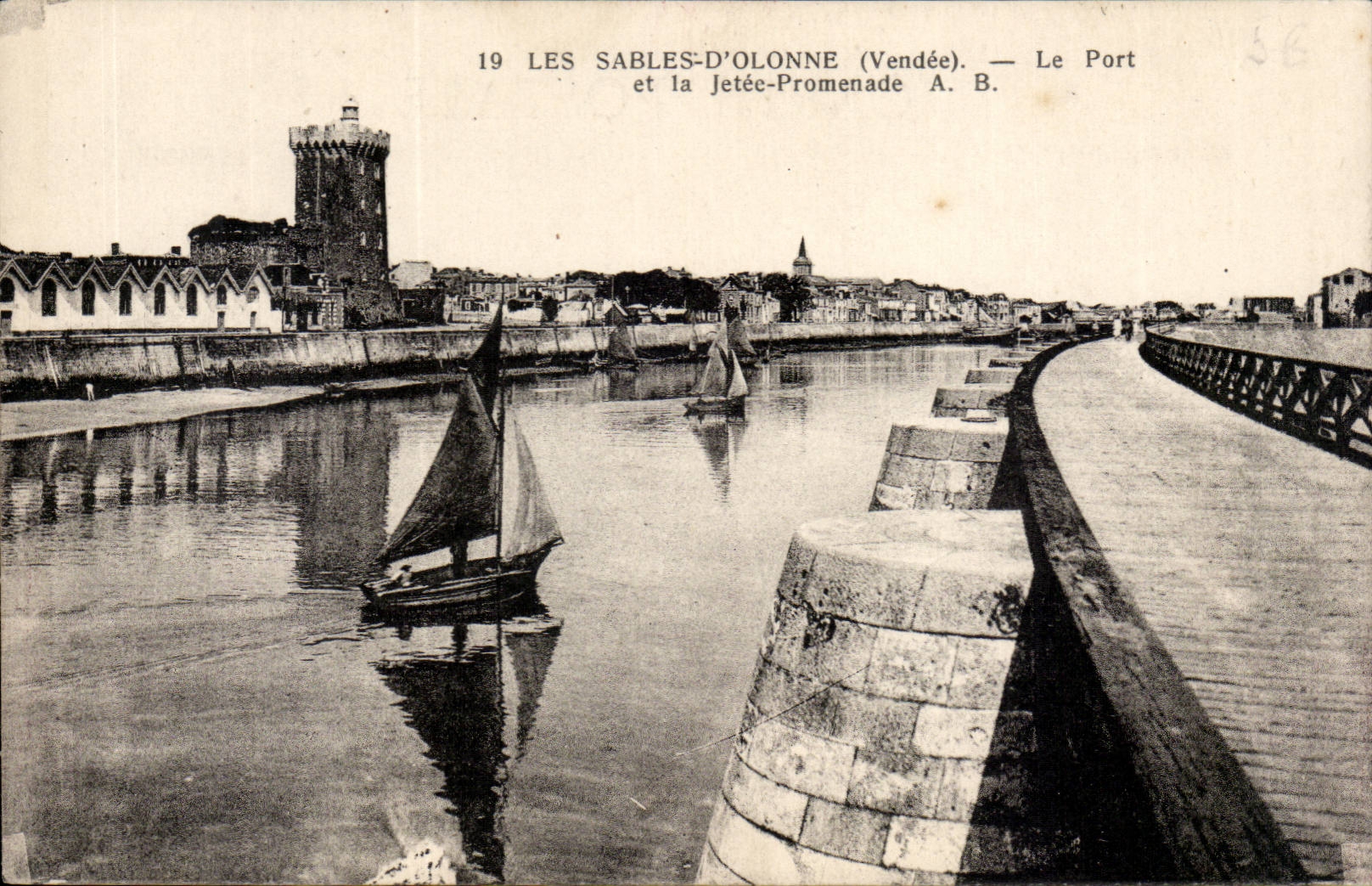 CPA Sande von olonne der Hafen und der Pier gehen