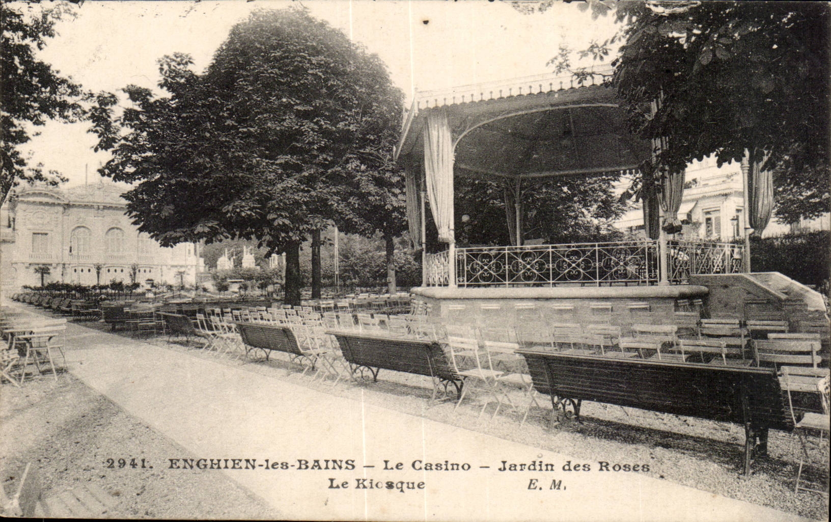 Enghien les Bains CPA the casino Garden of the pinks the kiosk