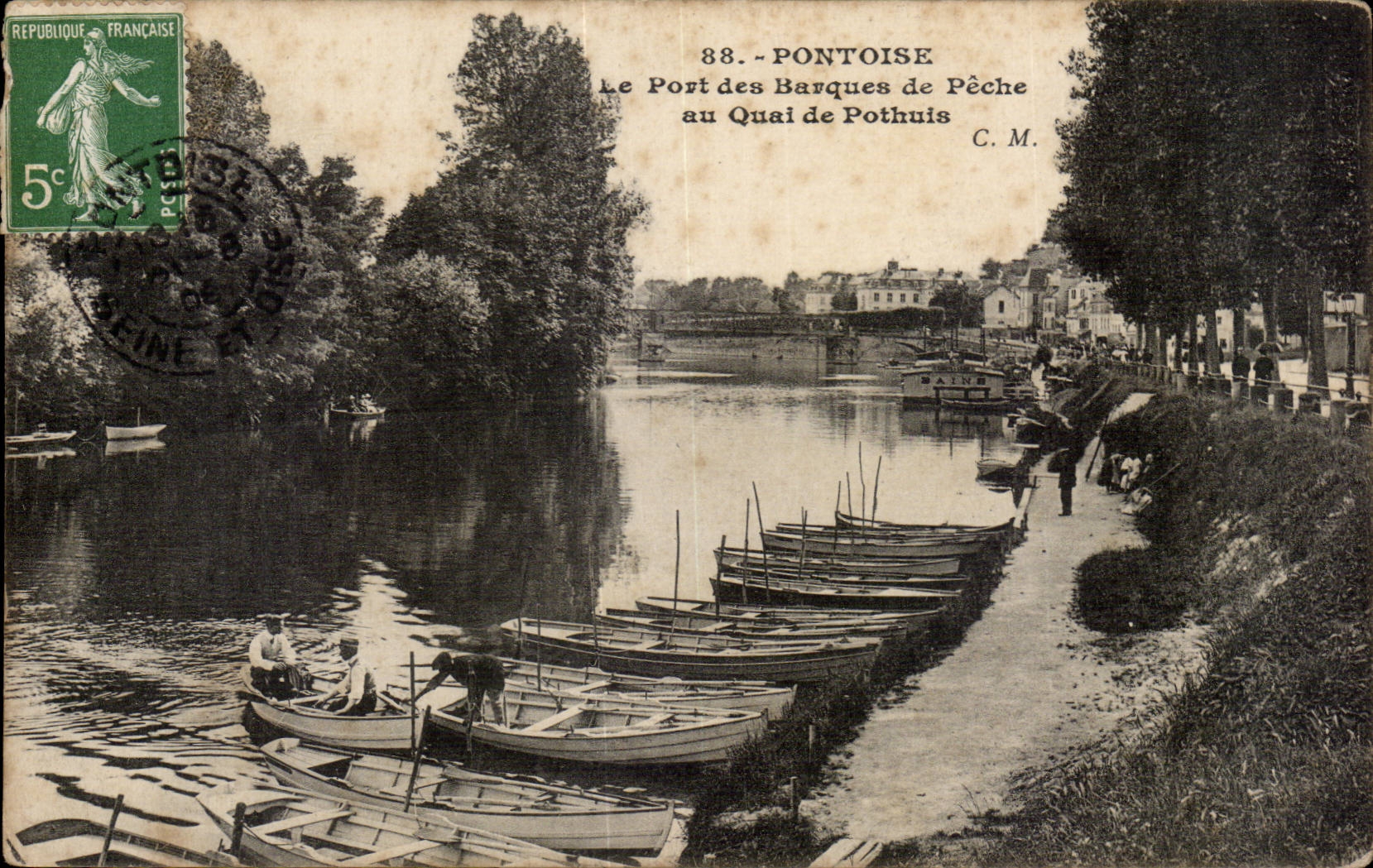 Pontoise CPA the port of the boats of sin to the quay of Pothuis