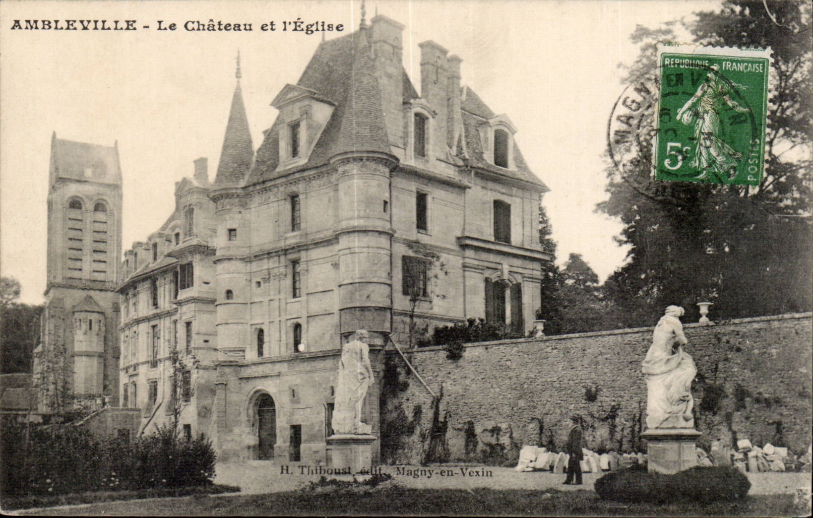 Ambleville CPA das Schloss und die Kirche