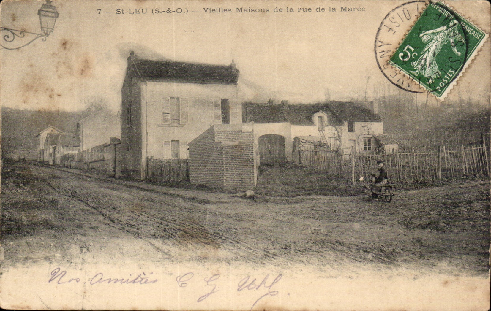 Saint Leu CPA Old houses of the street of the Tide