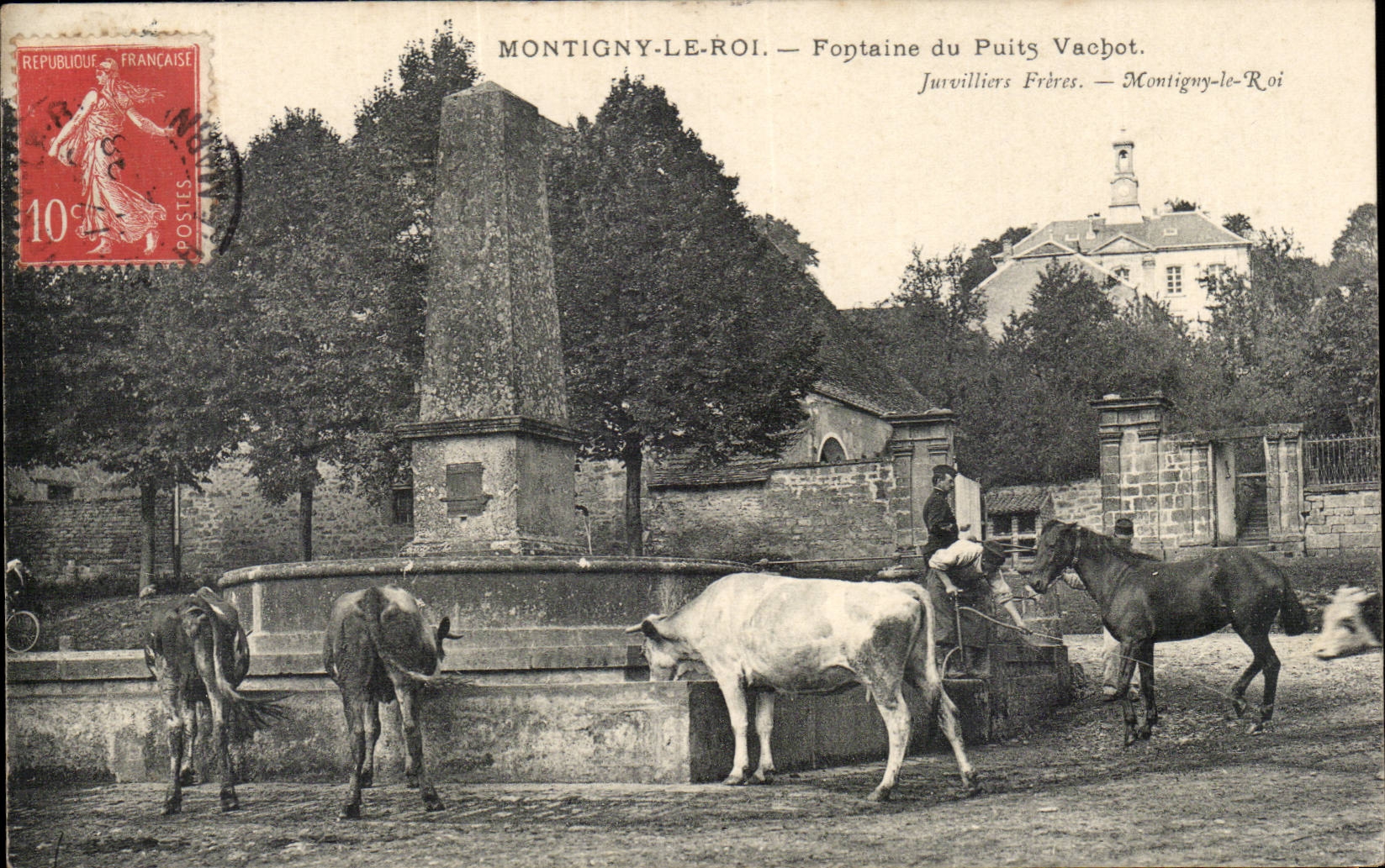Montigny the King CPA Fountain of the well Vachot (cows)