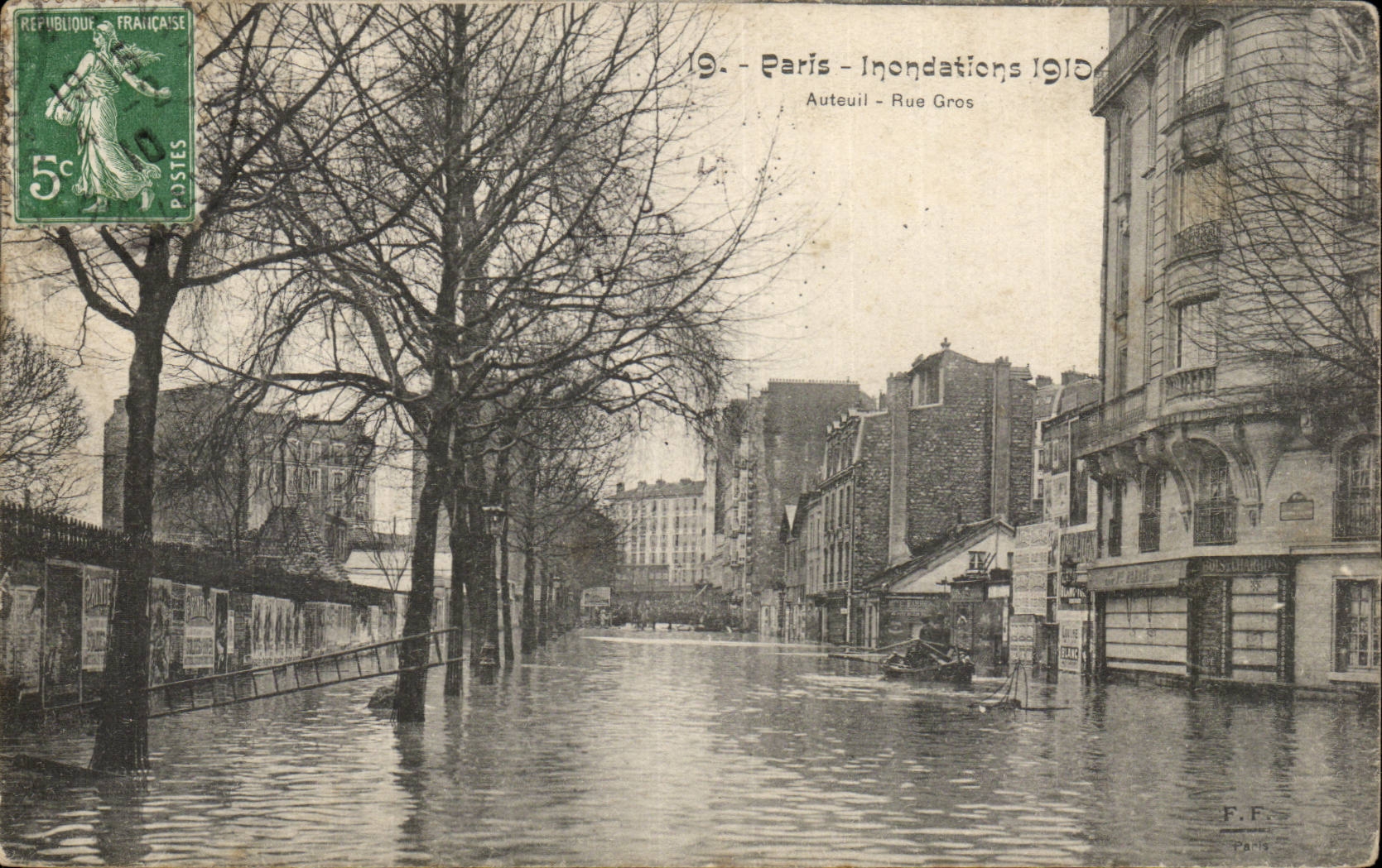 Believed of the Seine Paris CPA Floods Auteuil Large Street