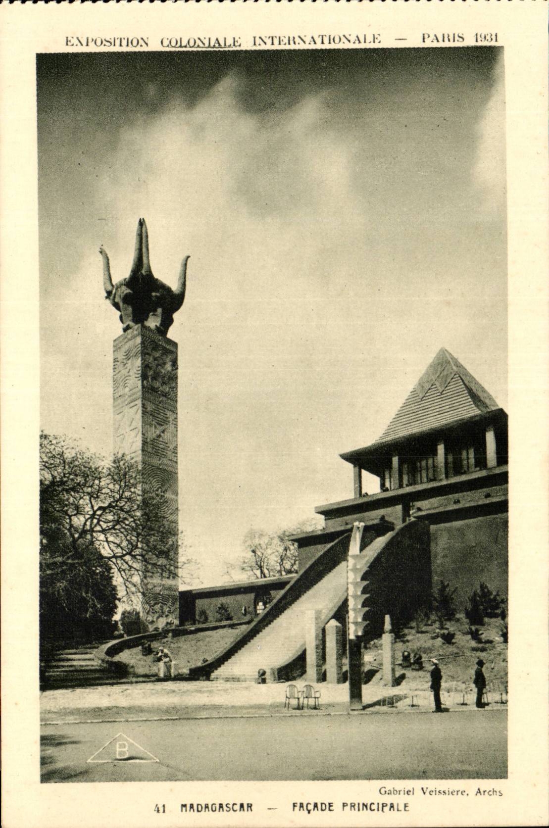 EXposition coloniale internationale Paris 1931 Madagascar Malagasy Facade principale