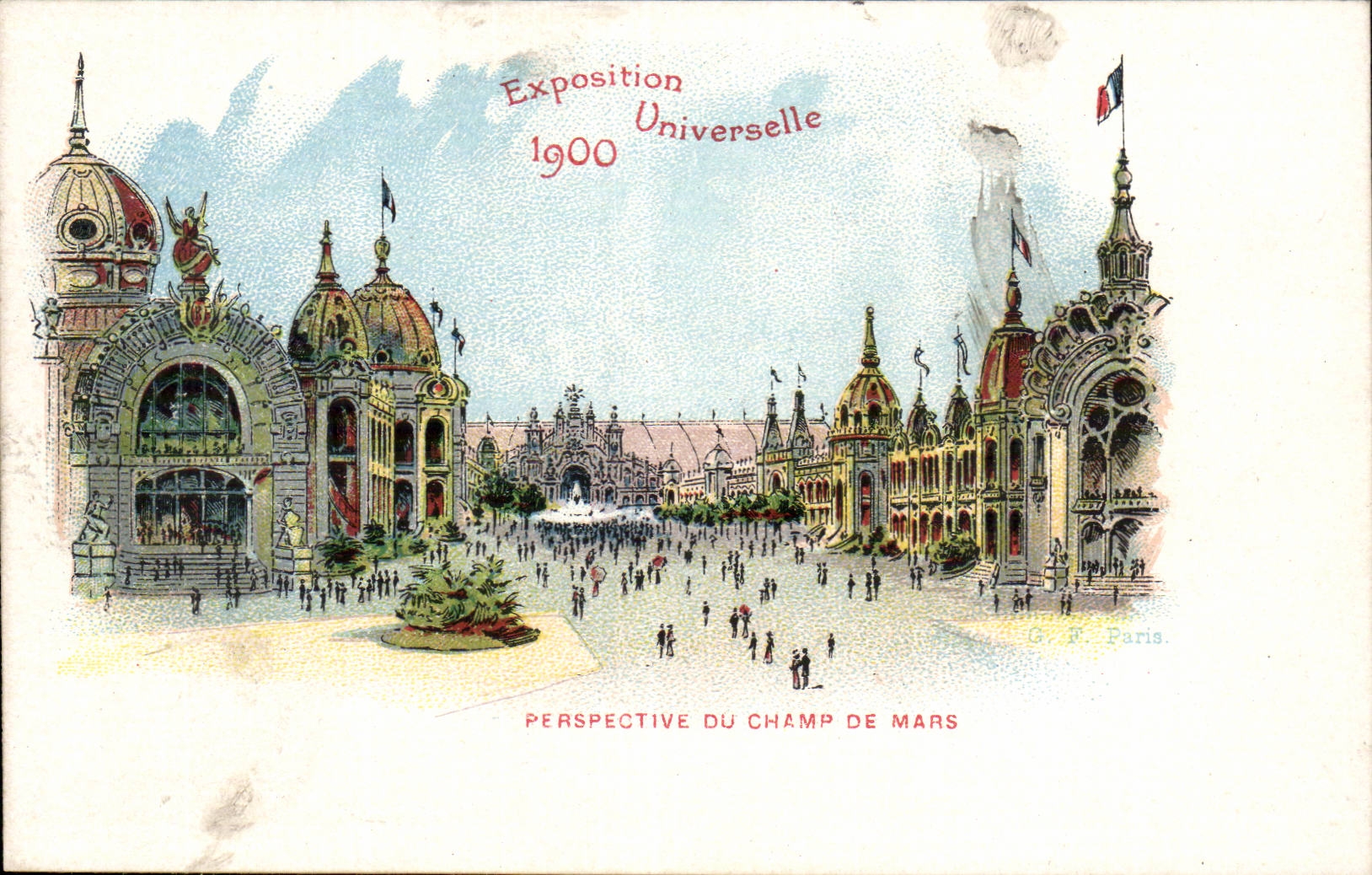 EXposition Universelle de 1900 CPA Paris Perspective du champ de MArs