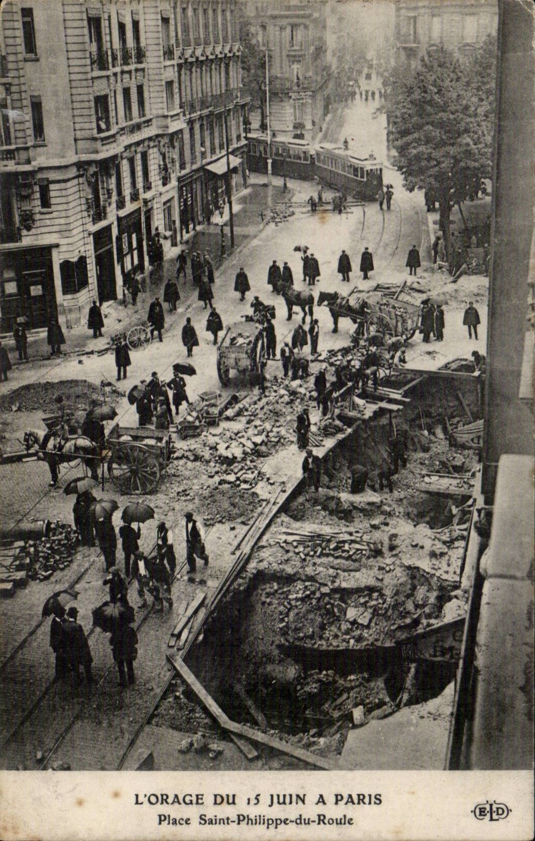 Paris CPA the storm of June 15th Place Saint Philippe of Rolls