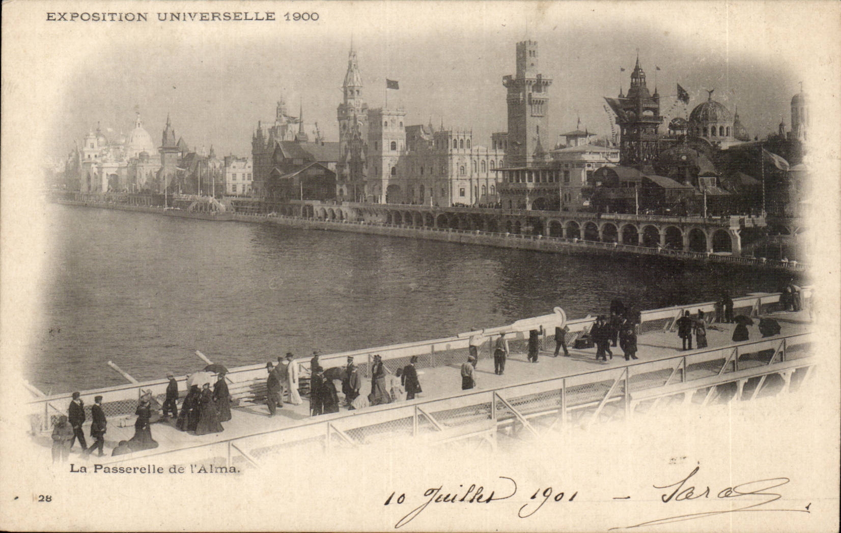 CPA Exposition universelle de 1900 Paris La passerelle de l'Alma