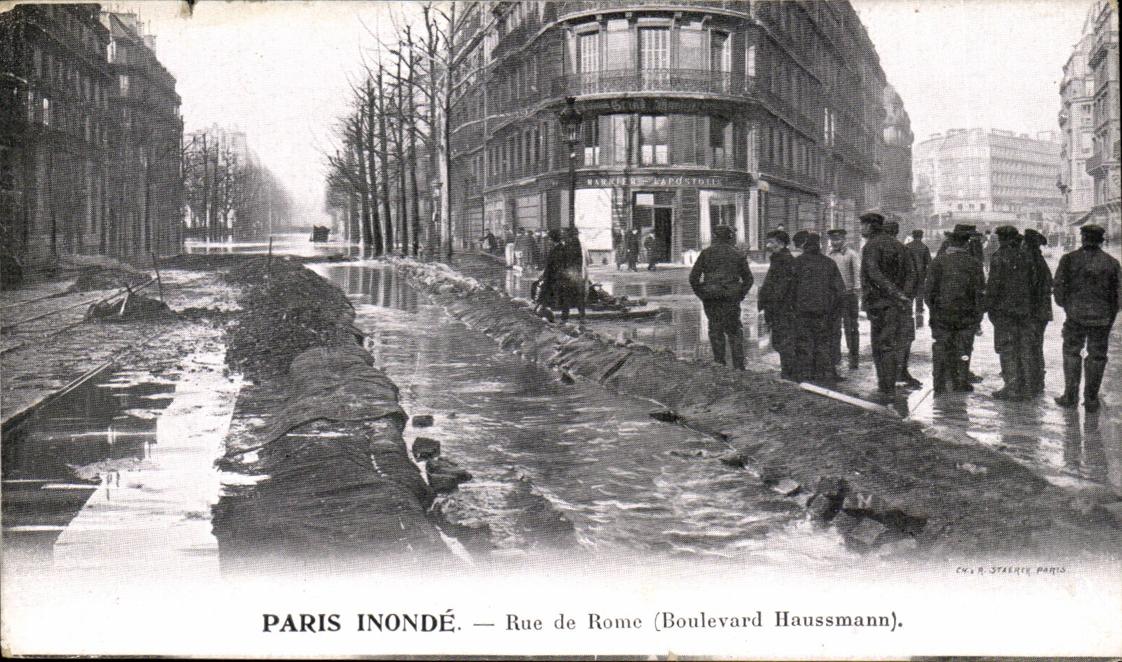 Paris CPA Street of Rome (Haussmann boulevard)