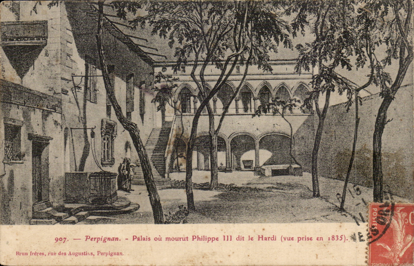 Perpignan CPA Palais ou mourut Philippe III dit le Hardi (vue prise en 1835)