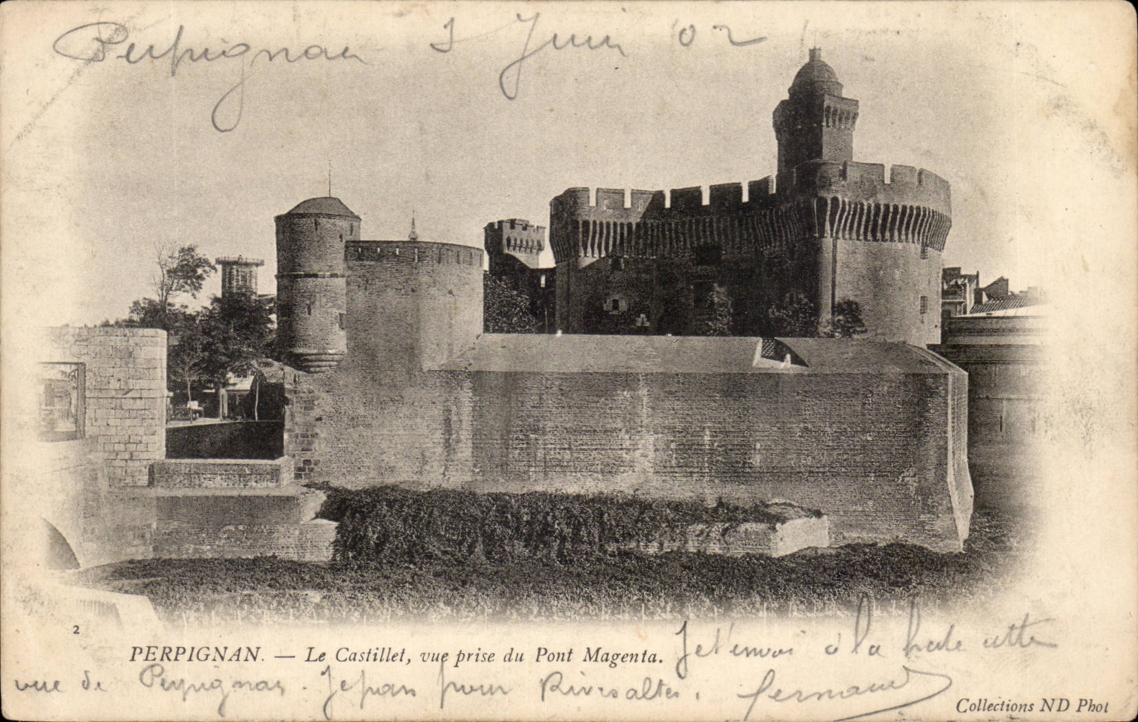 Perpignan CPA Le CAstillet vue prise du Pont Magenta