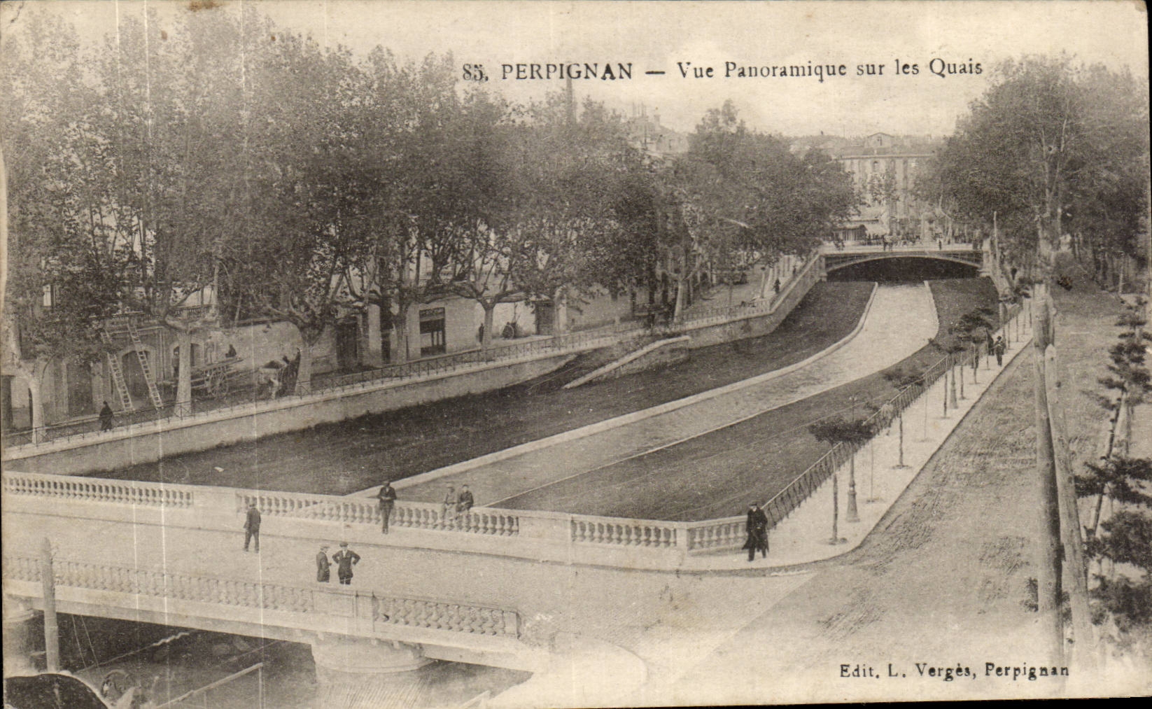 Perpignan - Vue Panoramique sur les Quais CPA