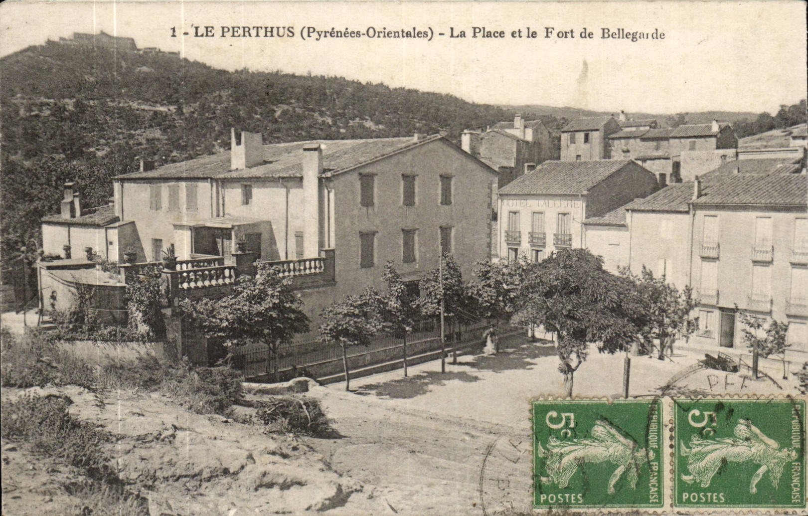 Perthus - the Place and Fort of Bellegarde - CPA