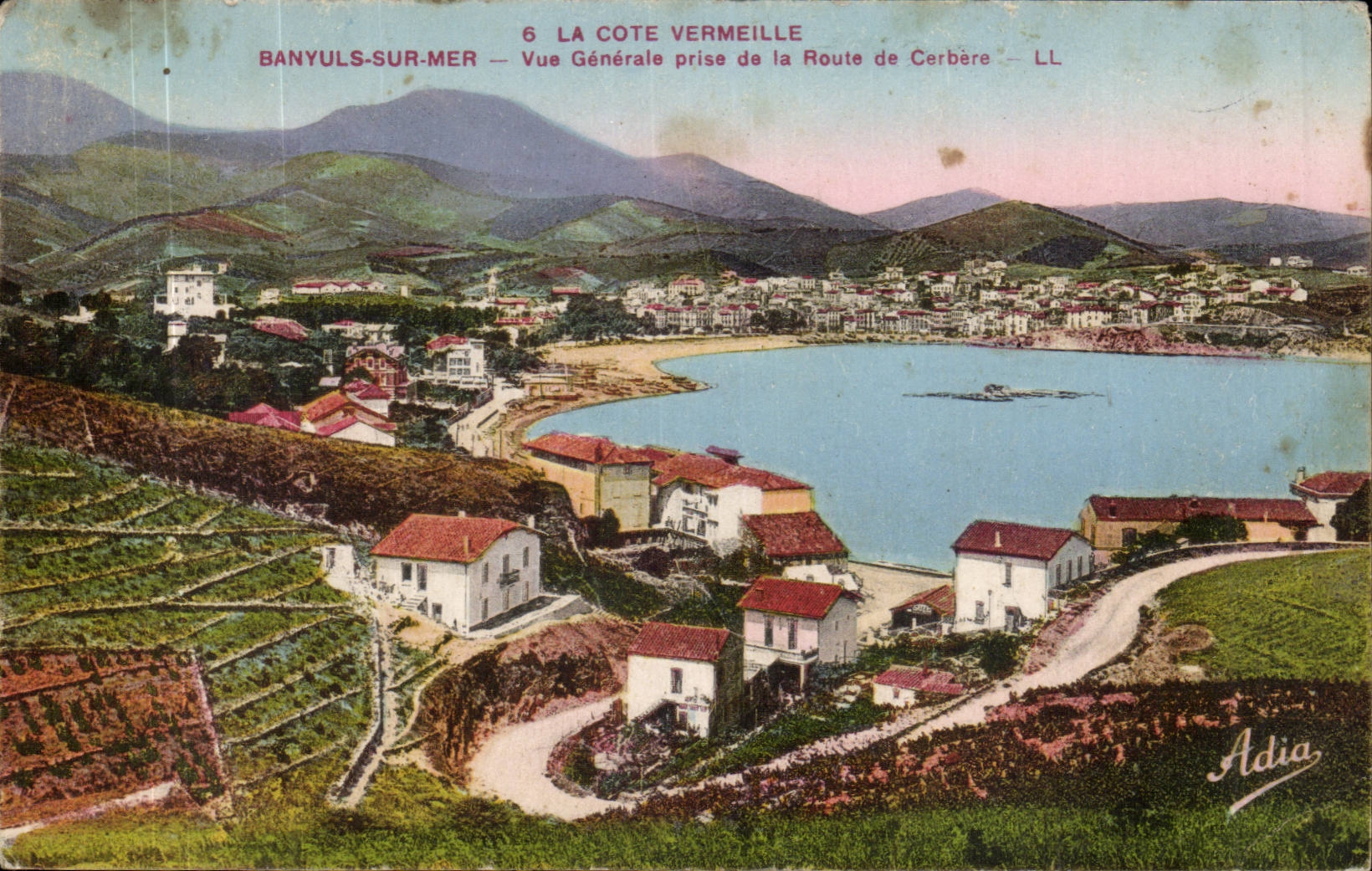 Banyuls on Sea - View taken Road of Cerbere - CPA