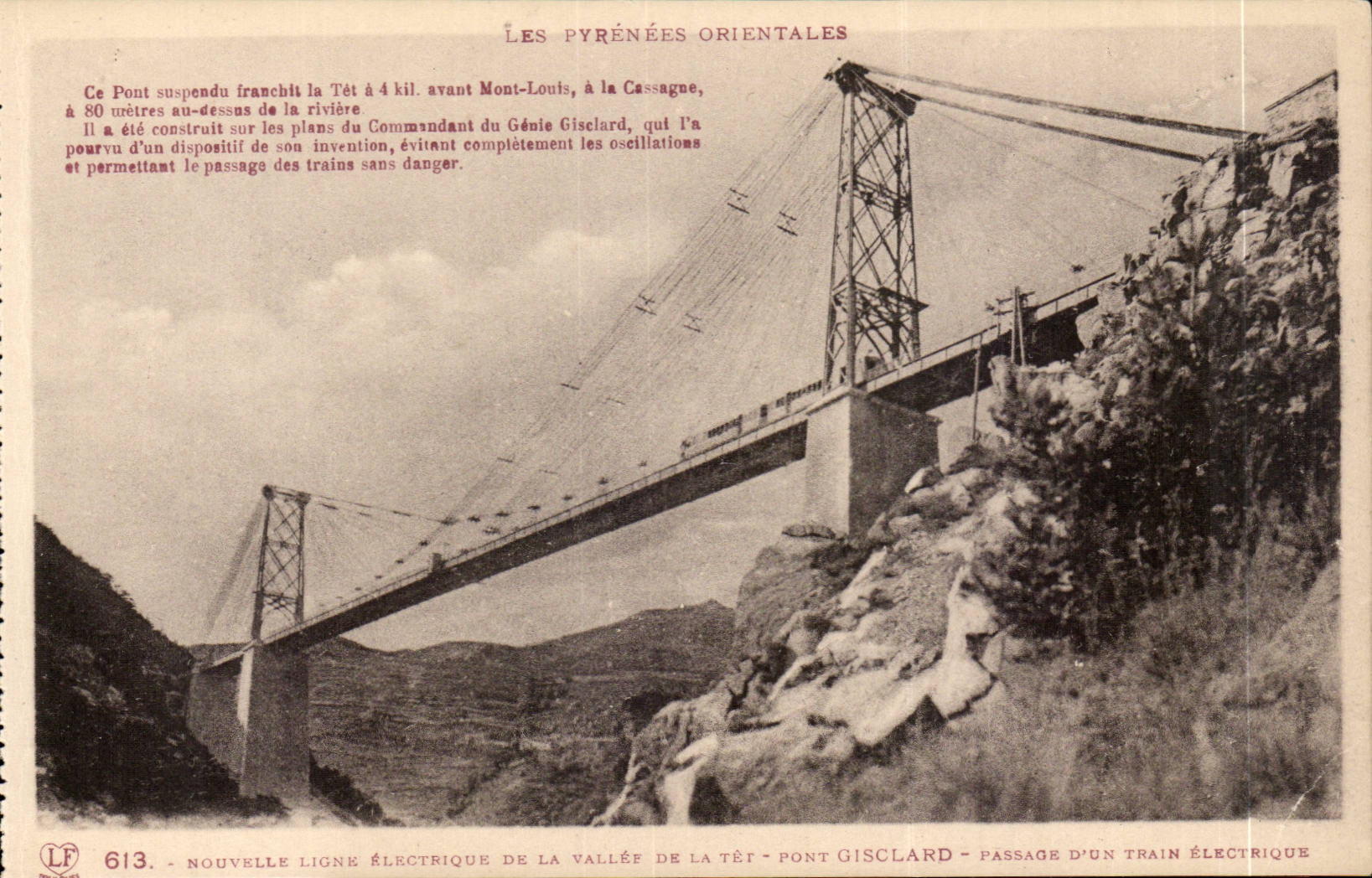 Electric CPA New line of the valley of the Small fireclay cup Giscalrd Passage of an electric train