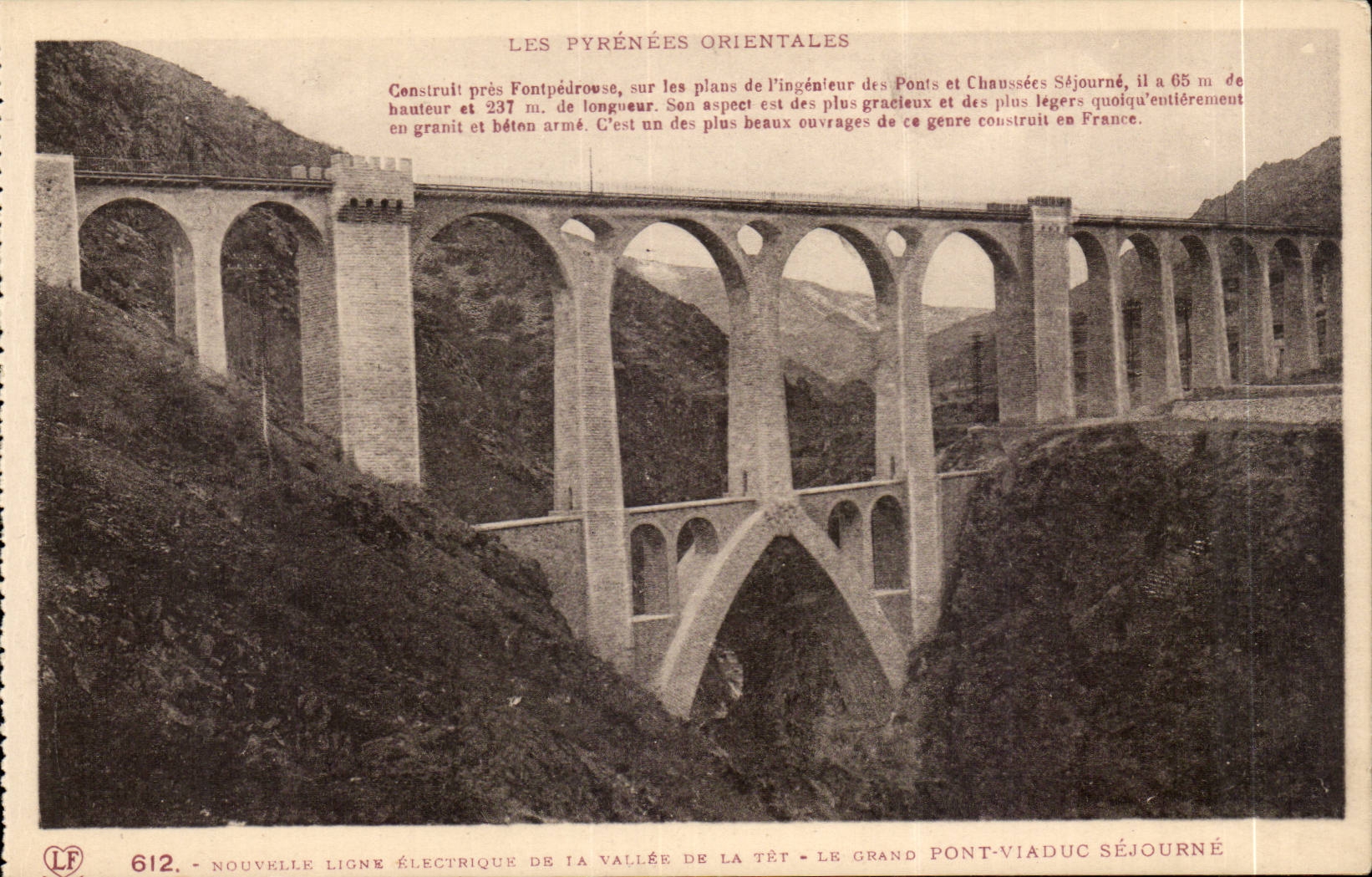 CPA electric New line of the valley of the Small fireclay cup the large bridge viaduct remains