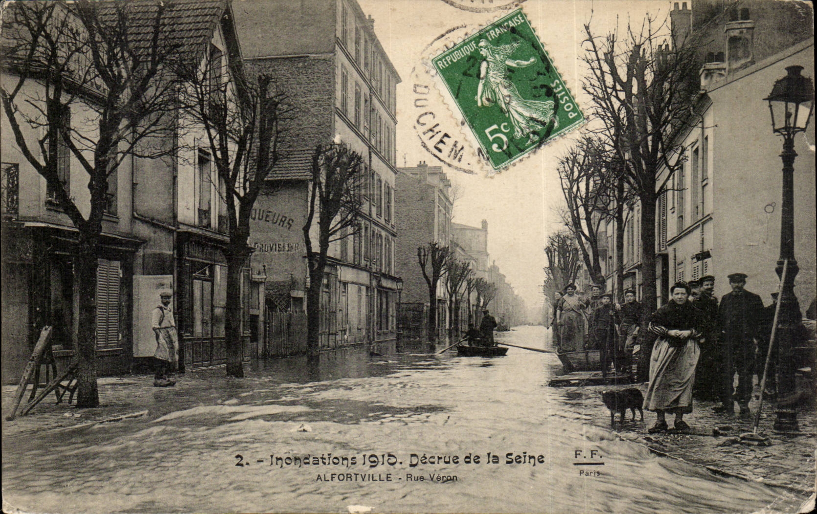 Alfortville CPA Floods 1910 Decure of the Seine Street Minnow