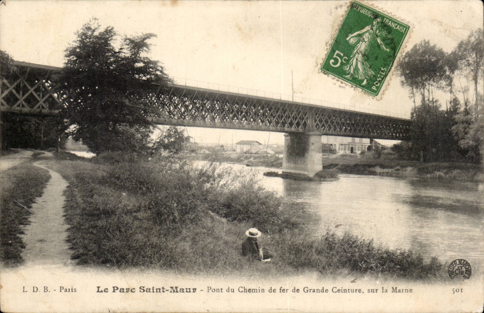 Le parc Saint Maur CPA pont du chemin de fer de grande ceinture sur la Marne