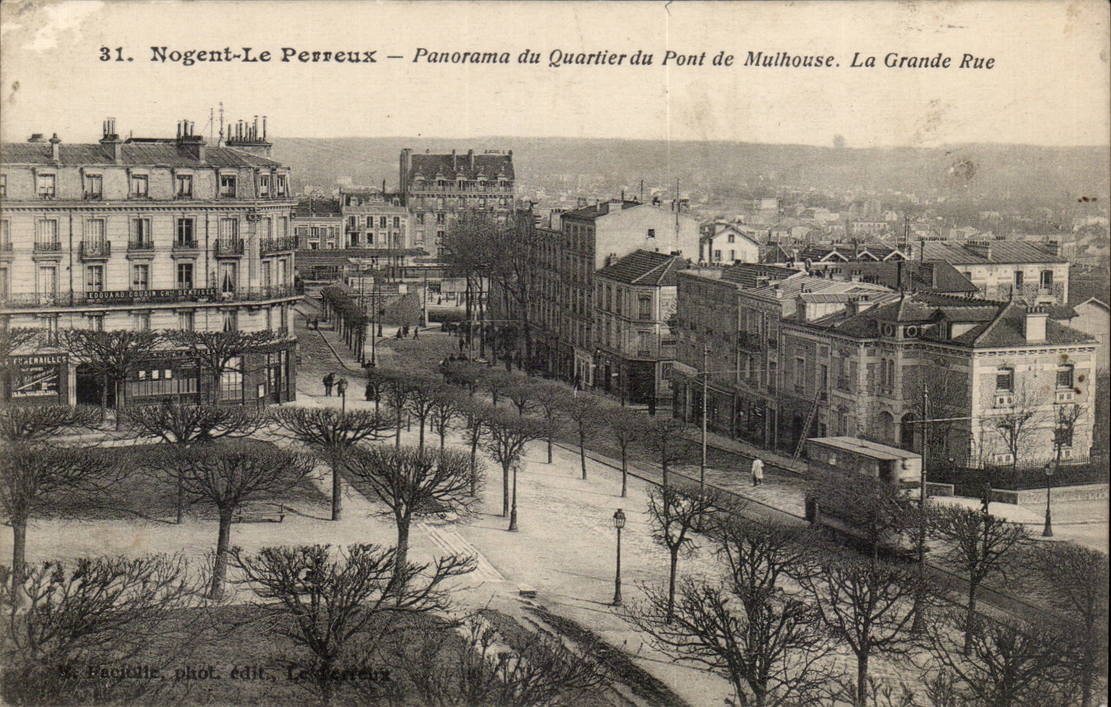 Nogent Perreux CPA Panorama of the district of the bridge of Mulhouse main street
