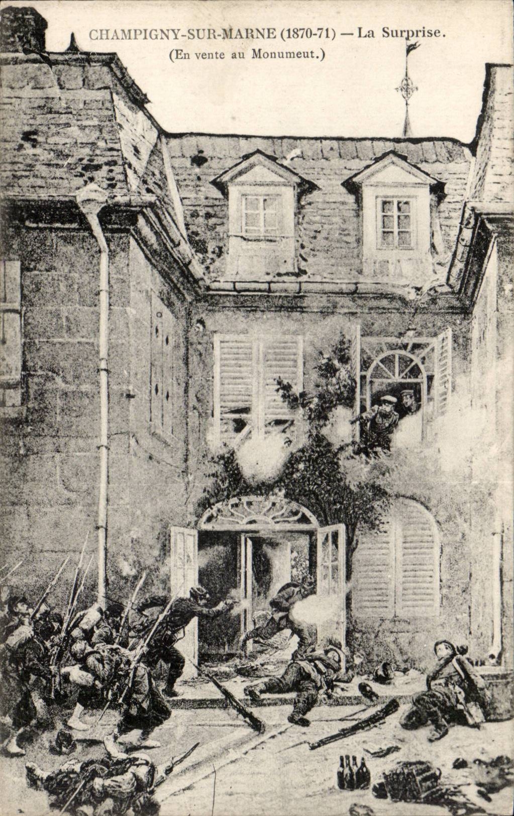 Champigny sur marne CPA La surprise 1870 1871