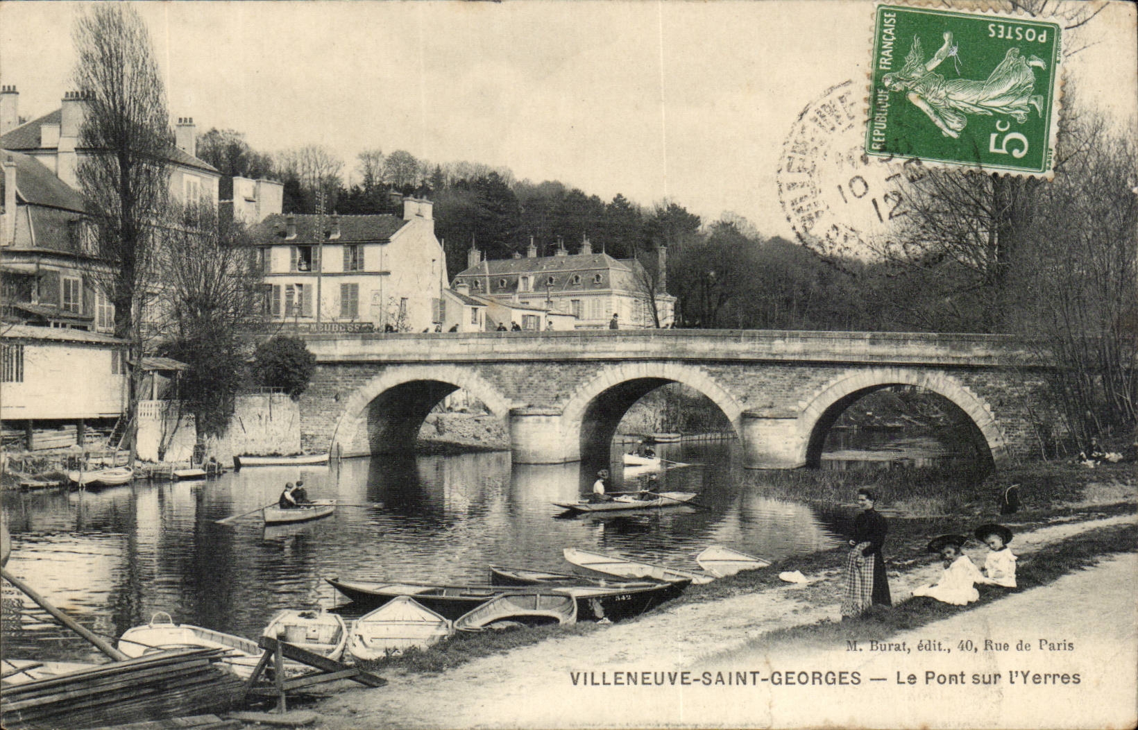 Villeneuve Saint Georges CPA the bridge on Yerres