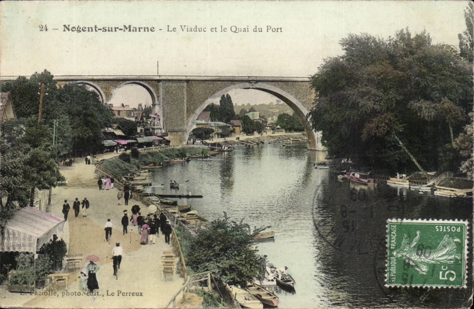 Nogent on the Marne CPA the viaduct and the quay of the port