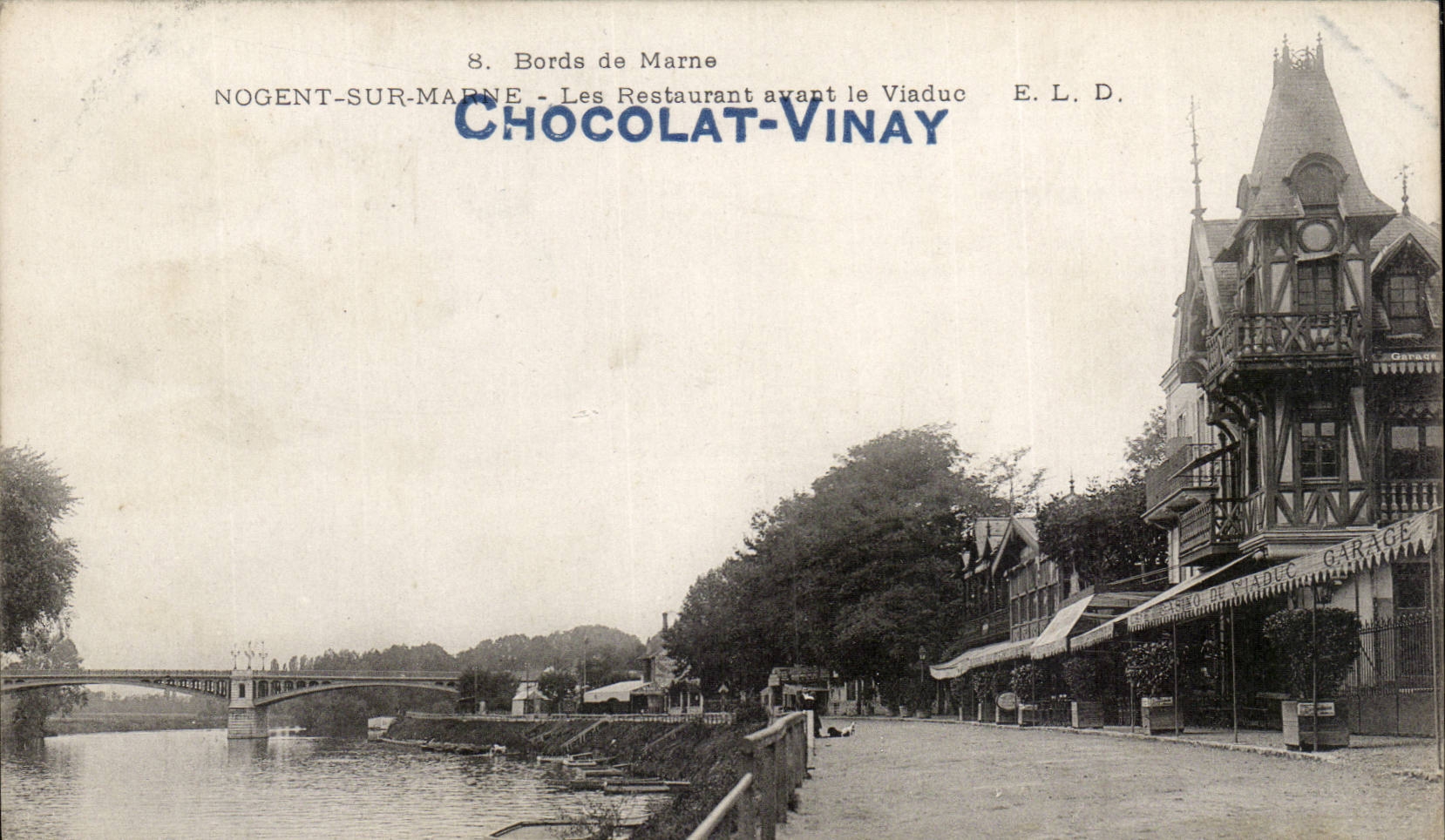 Nogent on the Marne CPA the restaurant before the viaduct