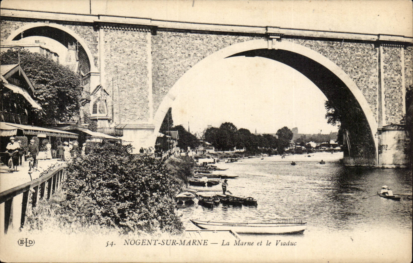 Nogent on the Marne CPA the Marne and the viaduct