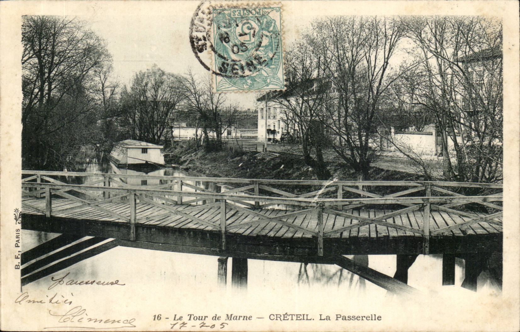 The Turn of the Marne CPA Creteil the footbridge