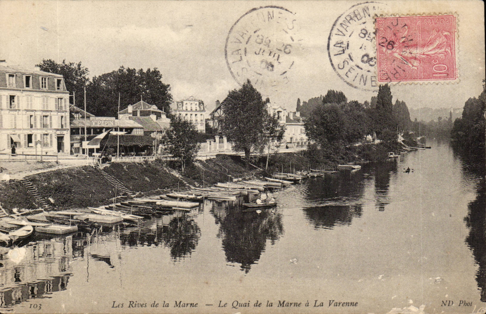 Les rives de la Marne CPA Le quai de la Marne a la VArenne