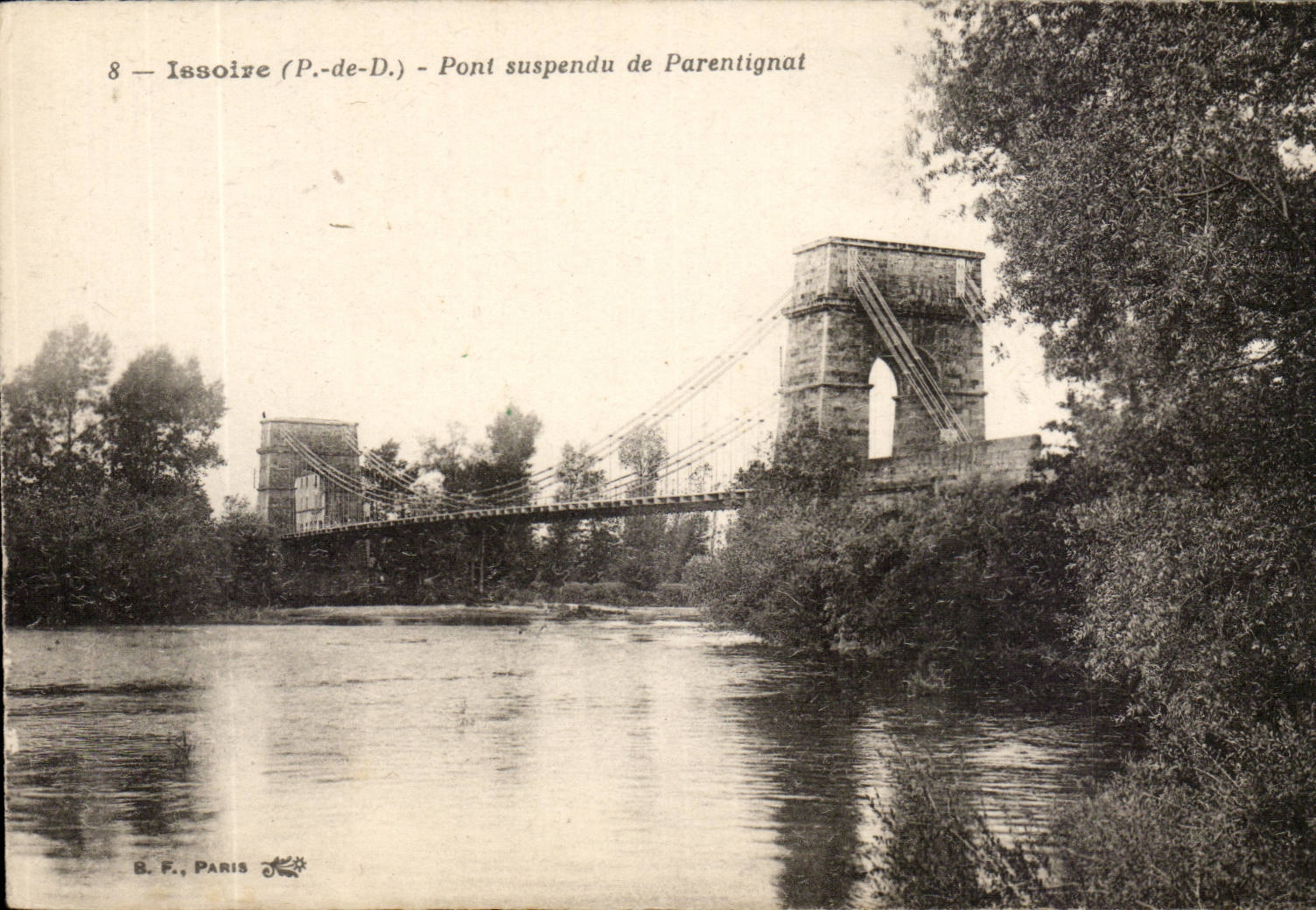 Issoire - Suspended bridge of Parentignat - CPA