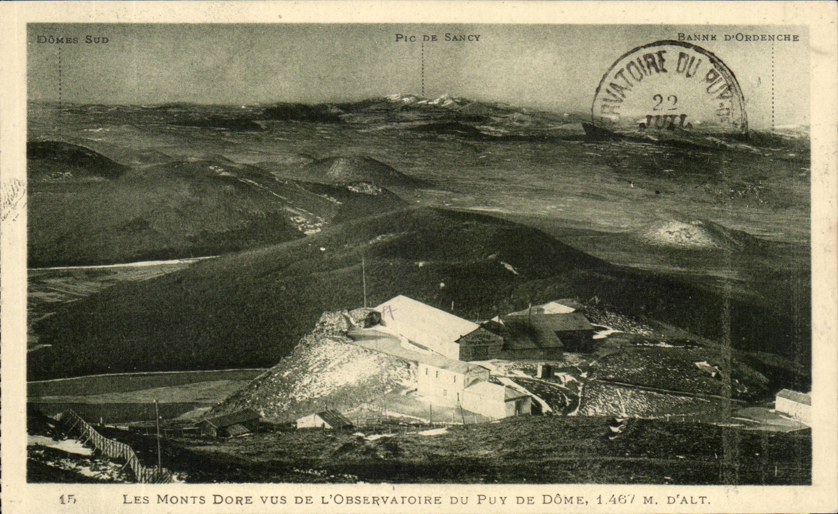 The Mount Gilds - seen observatory of the puy of dome 1407 m of alt - CPA