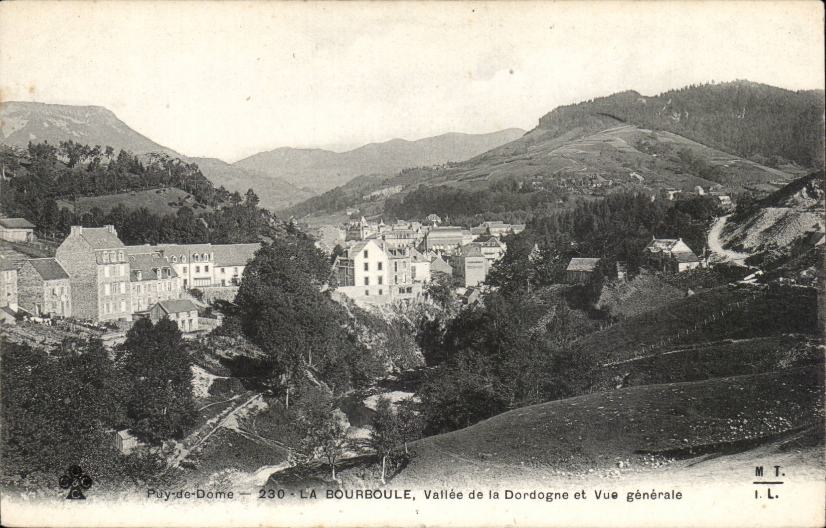 Bourboule CPA Valley of Dodogne and View