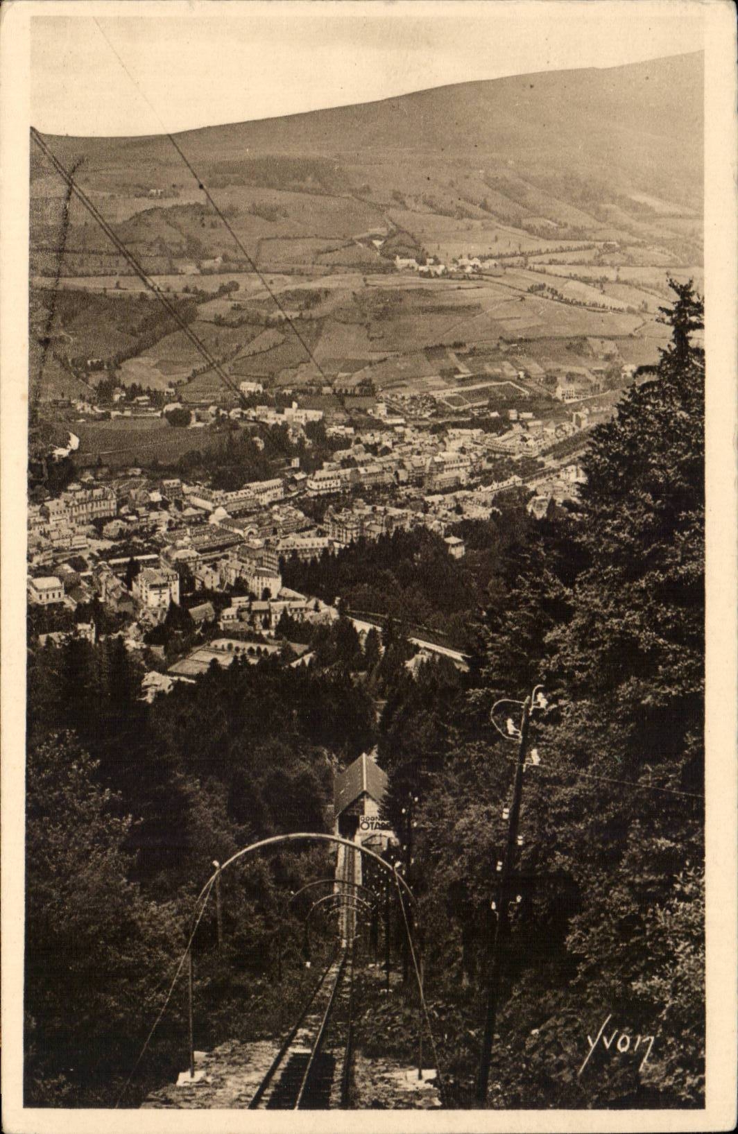 Bourboule CPA the funiculiare of the plate of Charlannes