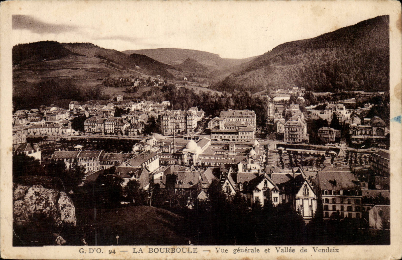 Bourboule CPA View and valley of Vendeix