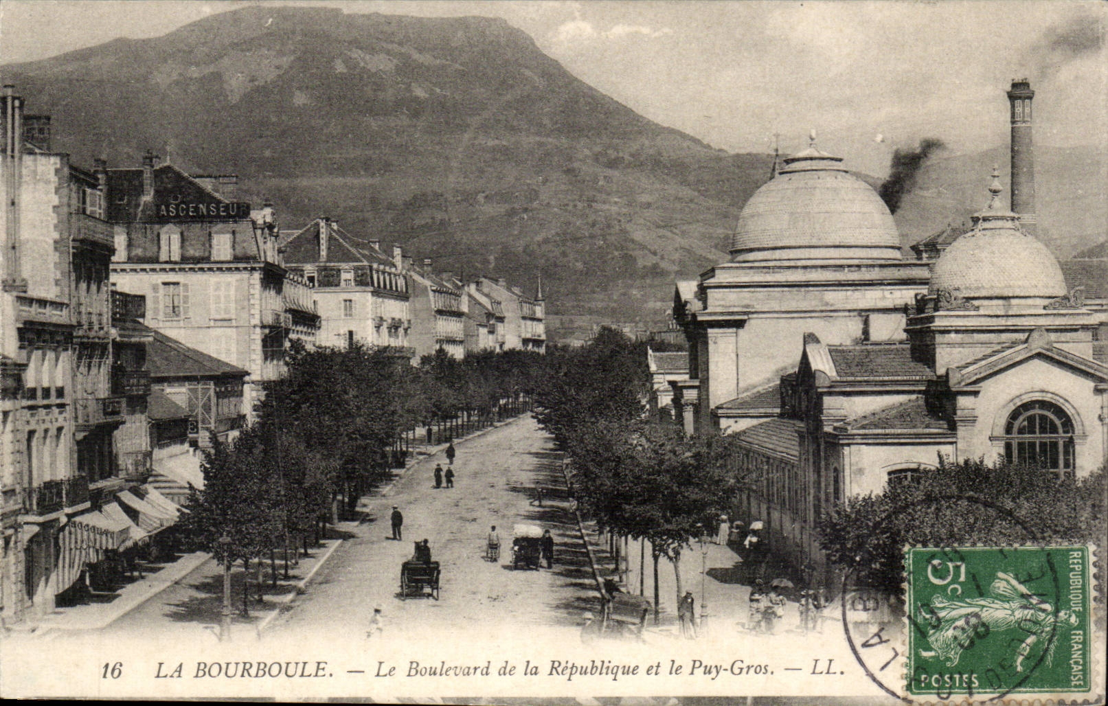 Bourboule - the Boulevard of the Republic and Puy Large - CPA