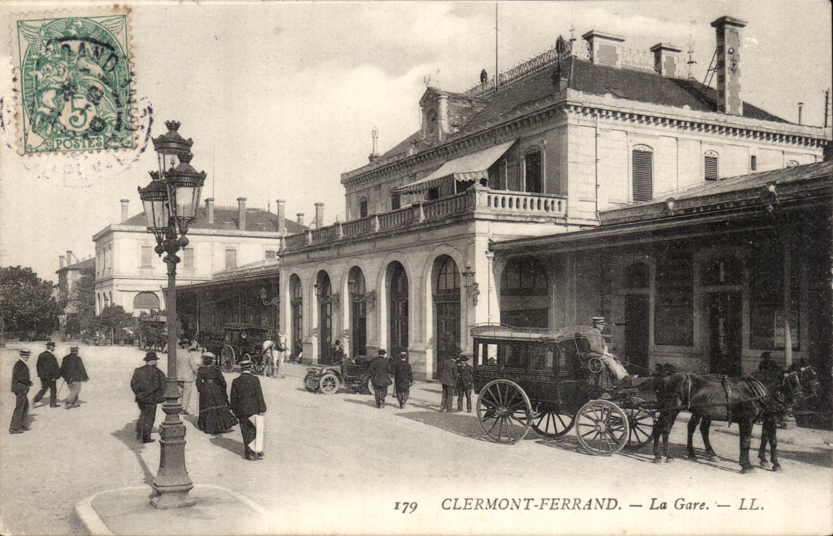 Clermont Ferrand - Train station - horse - horse - CPA