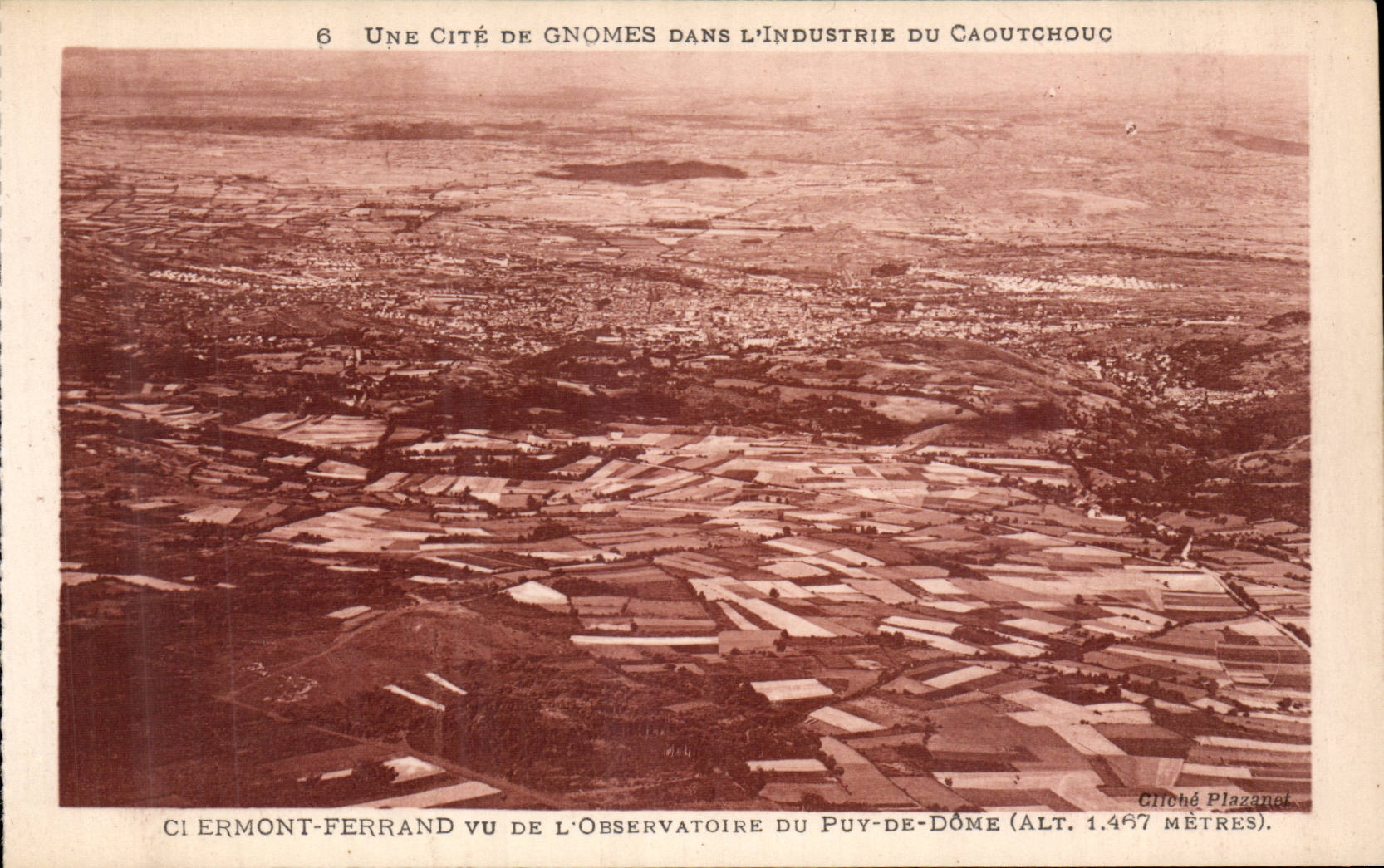 Clermont Ferrand seen of the Observatory of Puy de Dome Alt 1467 - CPA