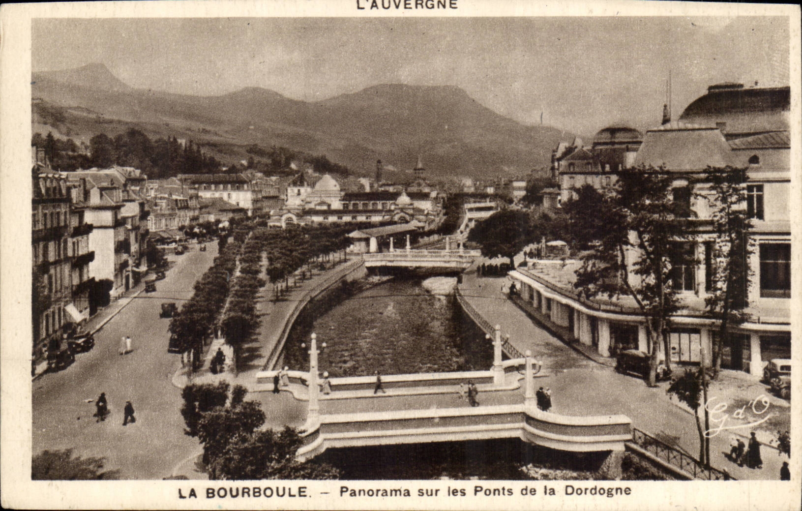 Bourboule CPA Panorama on the bridges on the Dordogne