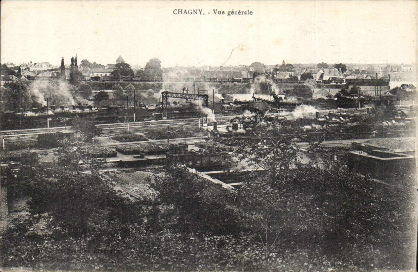 Chagny CPA Vue generale (gare train)