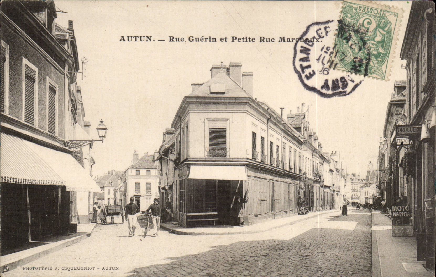 CPA Autun Street Guerin and small marceaux street