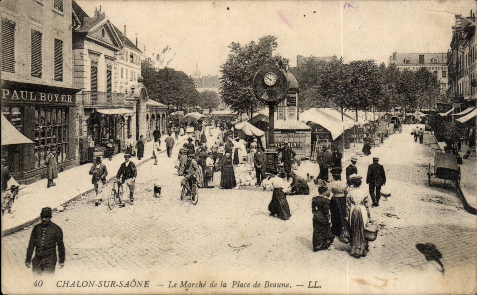 CPA Chalon sur Saone Le marche de la place de Beaune TOP