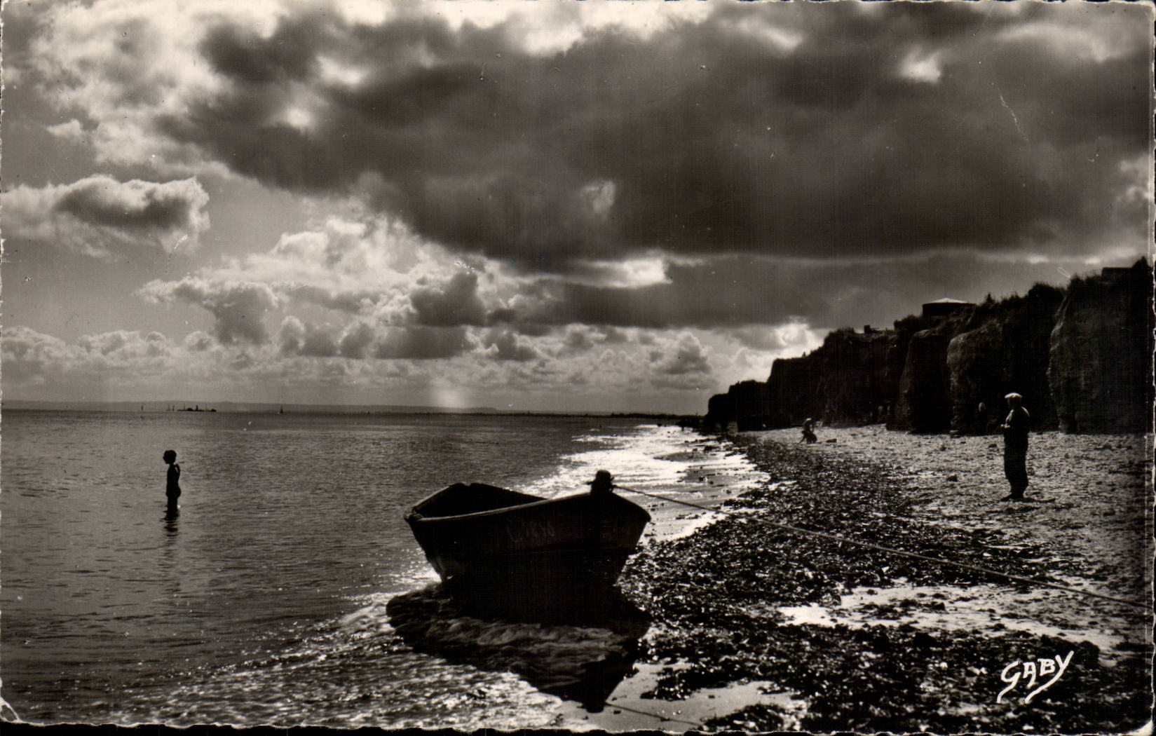 Saint Aubin on Sea CPA Against day on cliffs