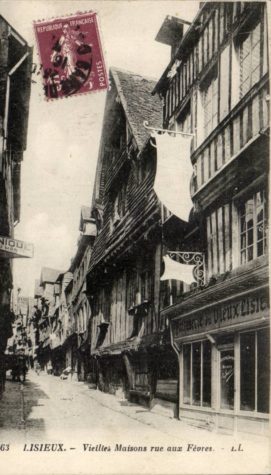 Lisieux CPA alte Hausstrasse mit Saubohnen