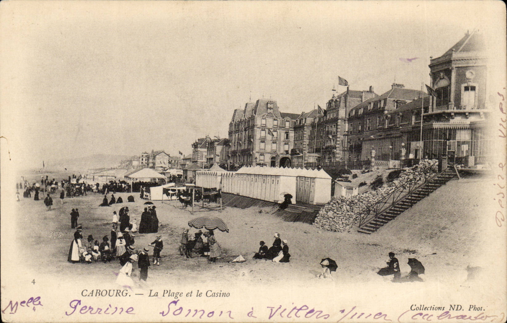 CPA Cabourg der Strand und das Kasino